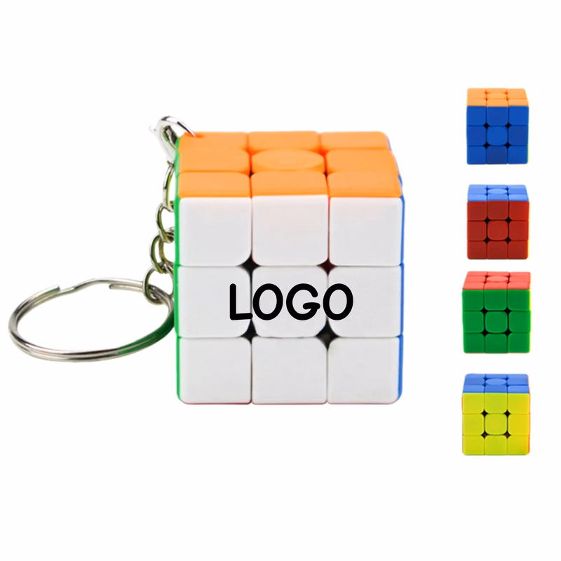 Custom Logo Mini 3x3 Color Cube Keychain Puzzle