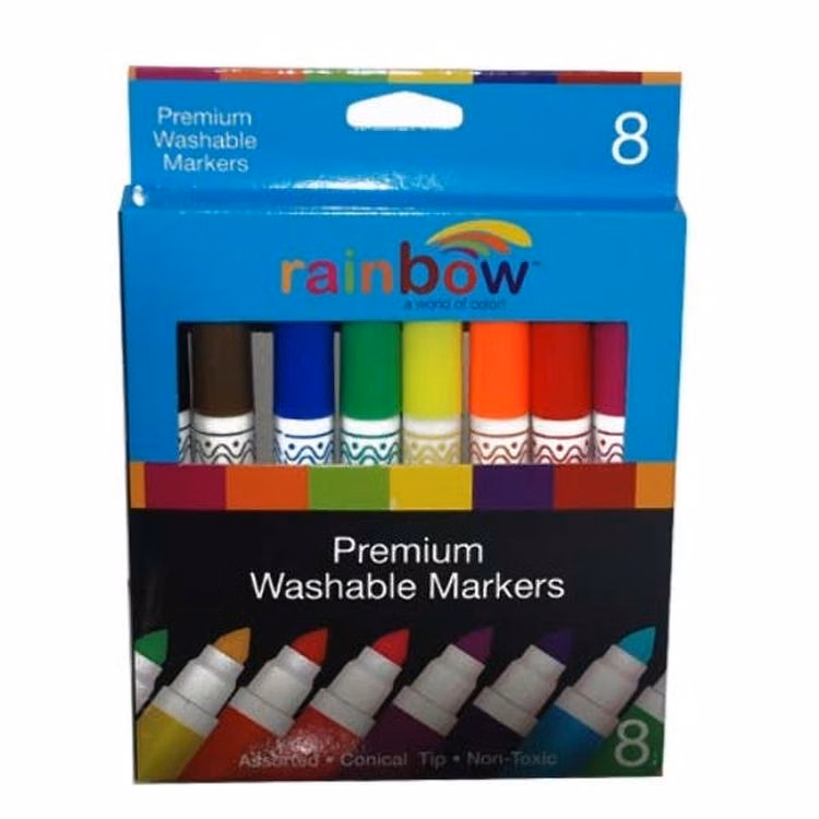 Rainbow Markers - 8 Count Washable