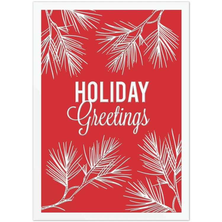 Classic Pine Holiday Greetings Holiday Greeting Card 1