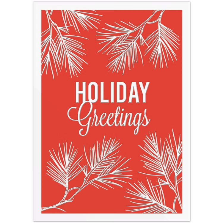 Classic Pine Holiday Greetings Holiday Greeting Card