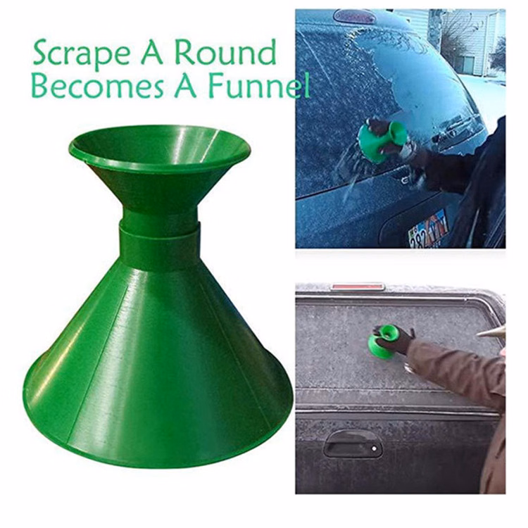Cone-Shaped Windshield Ice Shovel
