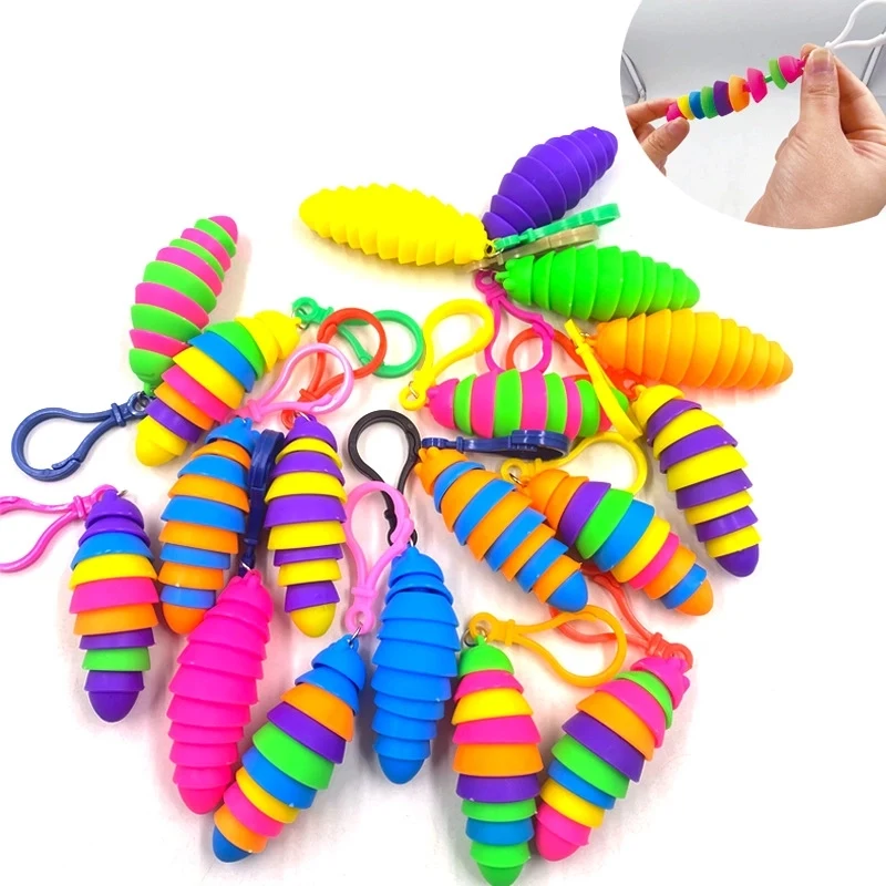 Articulated Stretch Caterpillar Toy Key Chain 1
