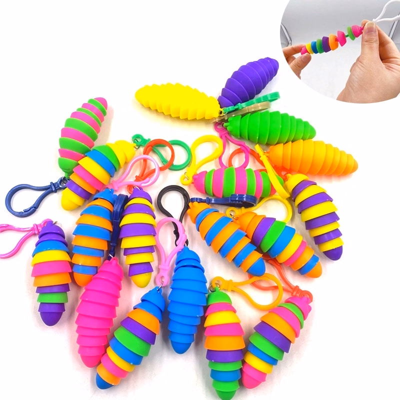 Articulated Stretch Caterpillar Toy Key Chain