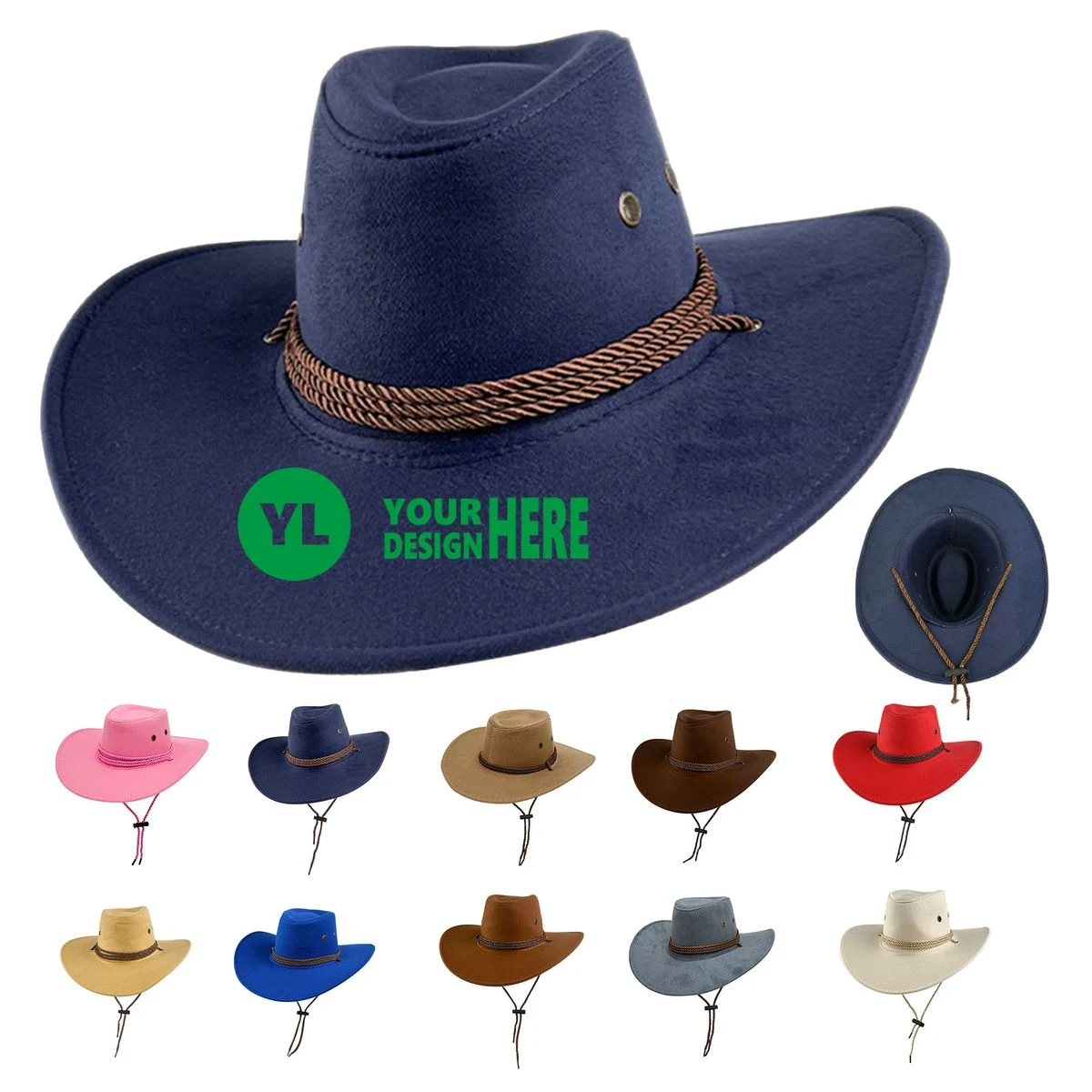 Double-Sided Suede Western Hat 1