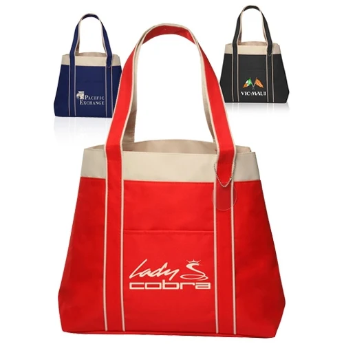 Donna Two Tone Tote Bag - 16"W x 13"H 1
