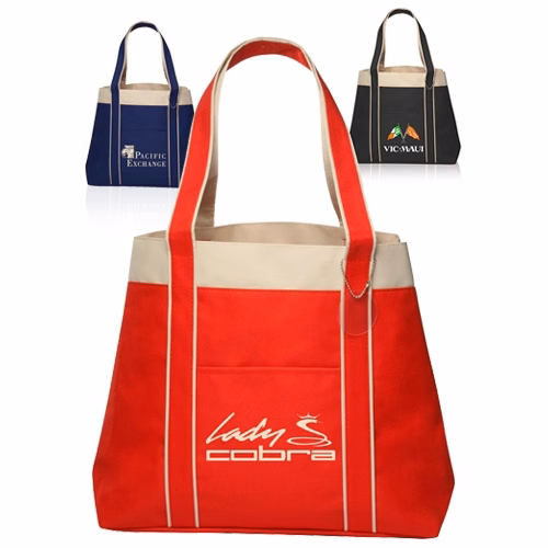 Donna Two Tone Tote Bag - 16"W x 13"H