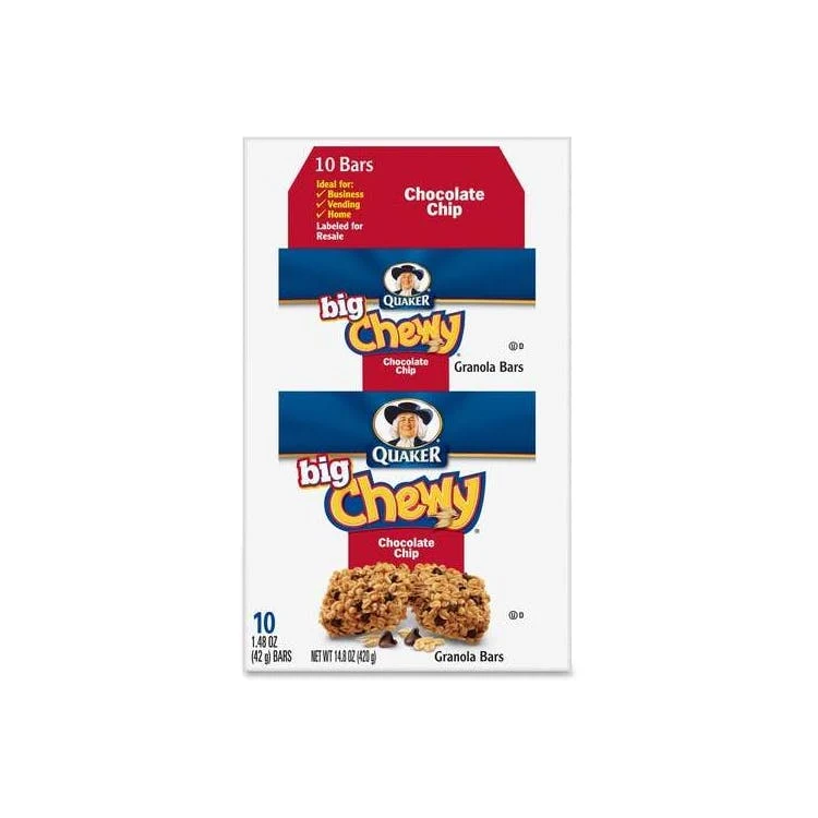 Chewy Big Granola Bars - Chocolate Chip 1.48 oz 10 Pack 1