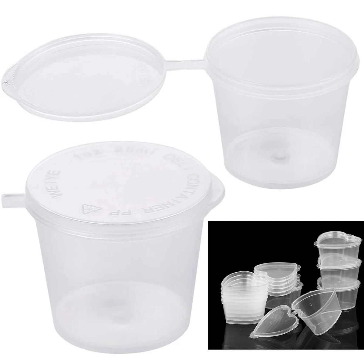 Disposable Plastic Portion Cups with Lids 1