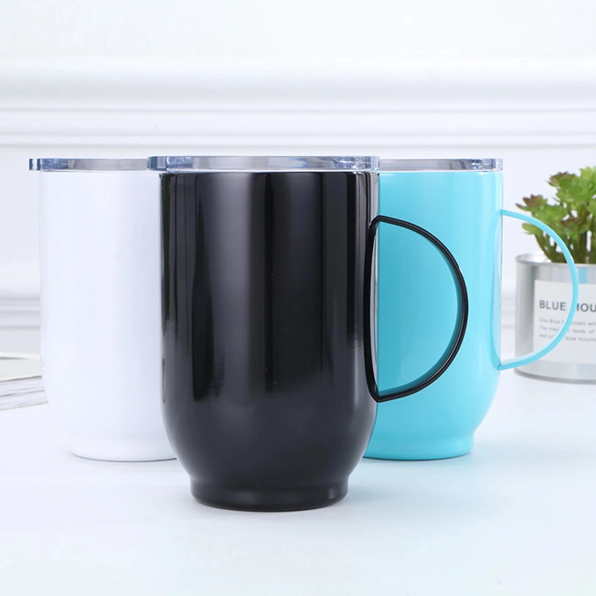 16 oz Vacuum Double-insulated Heat Wine Tumbler with Handle 1