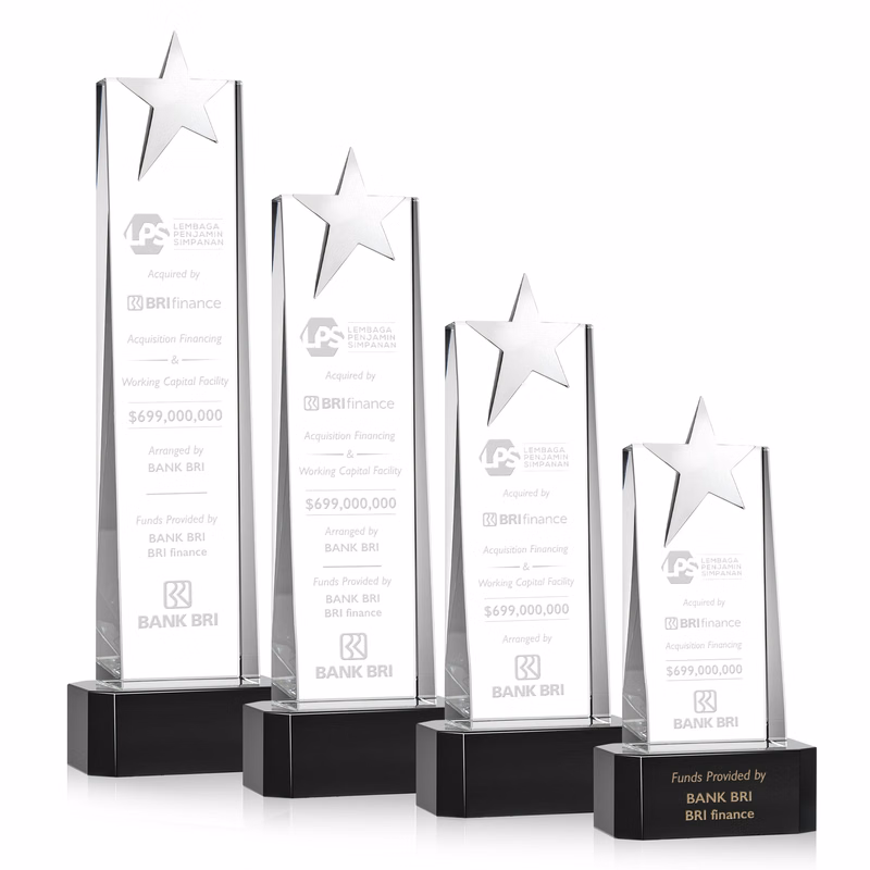 Fanshaw Silver Star Award on Base - Black