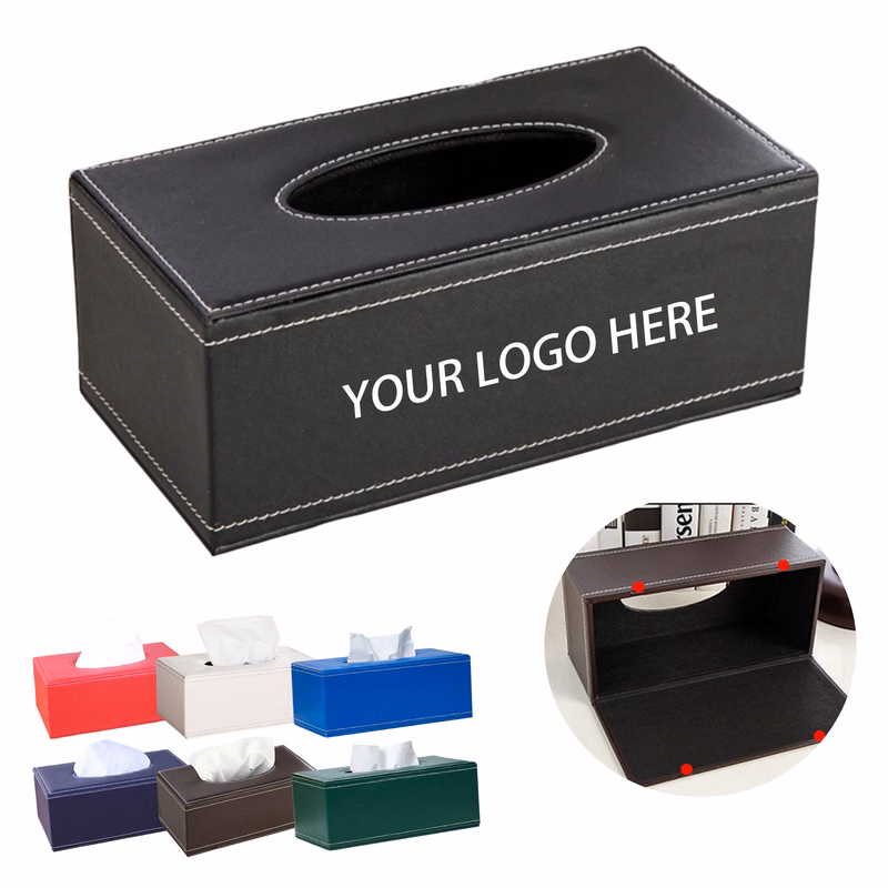 MOQ:1pc Premium Leather Tissue Box