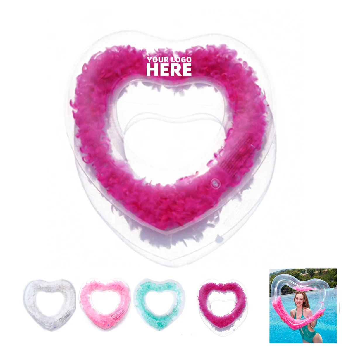 Heart Pool Float Inflatable Swim Ring 1