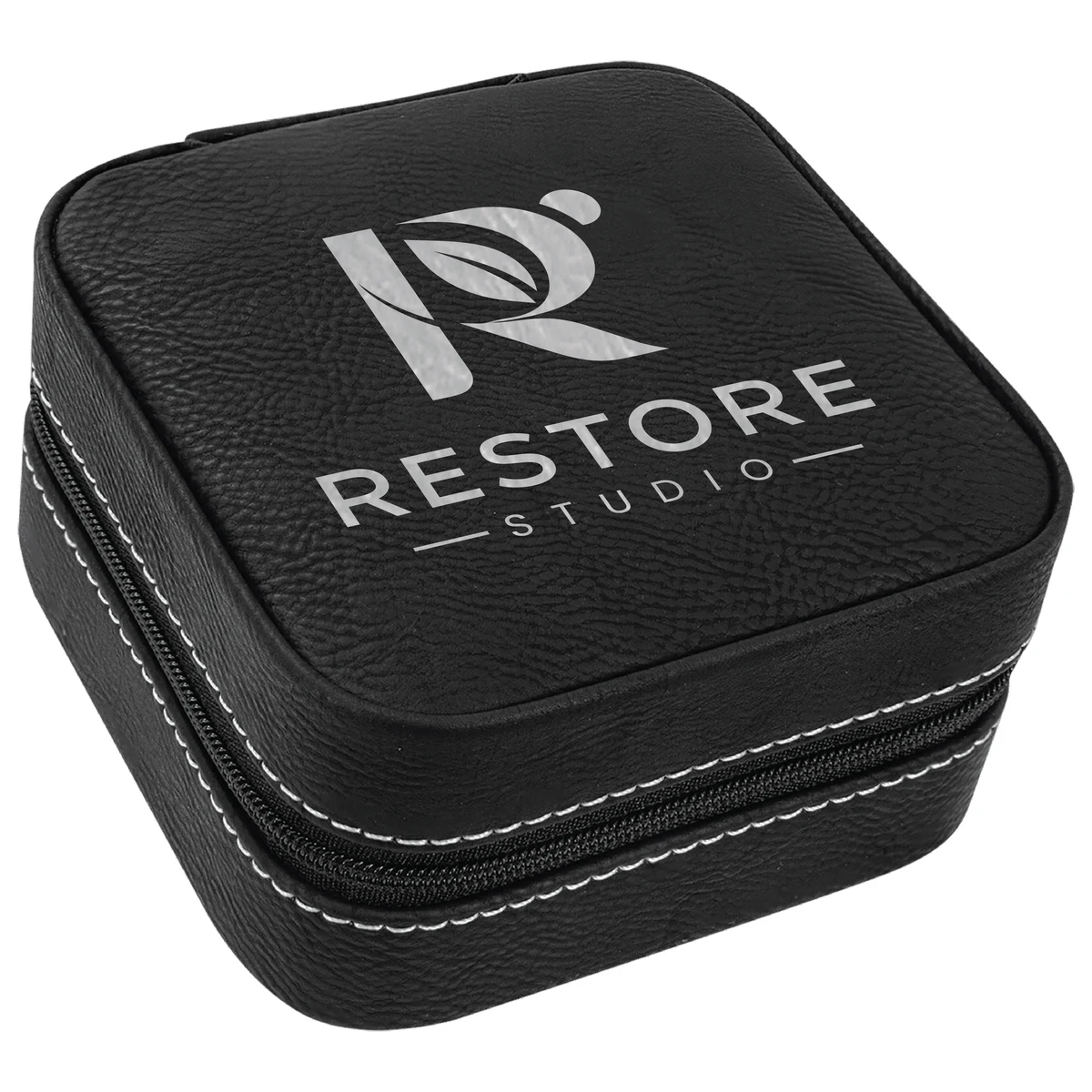 Black/Silver Leatherette Travel Jewelry Box 1
