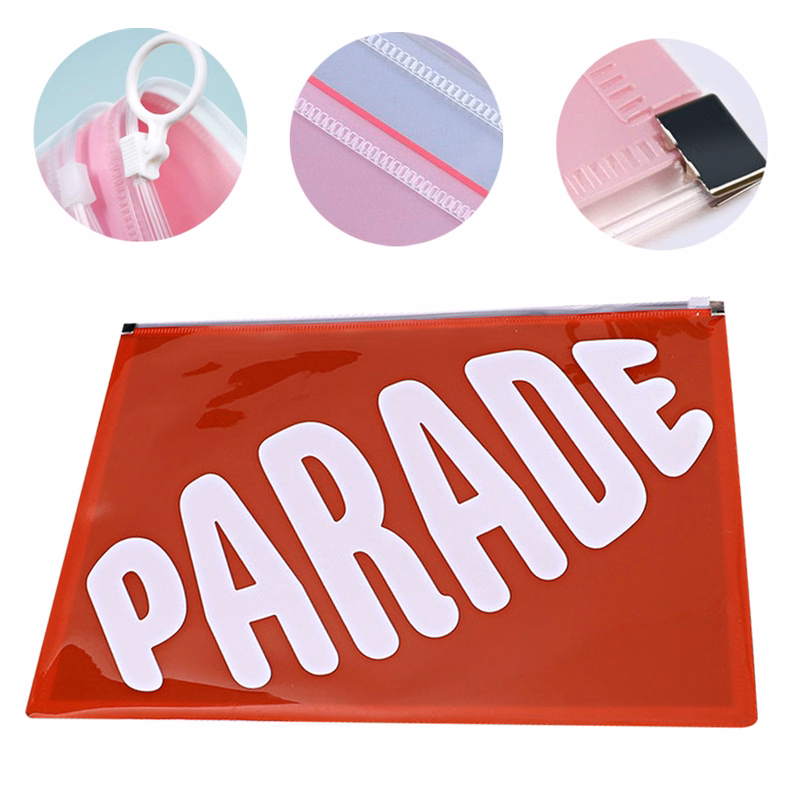 Plastic File Folder Bag With Two Styles Zipper