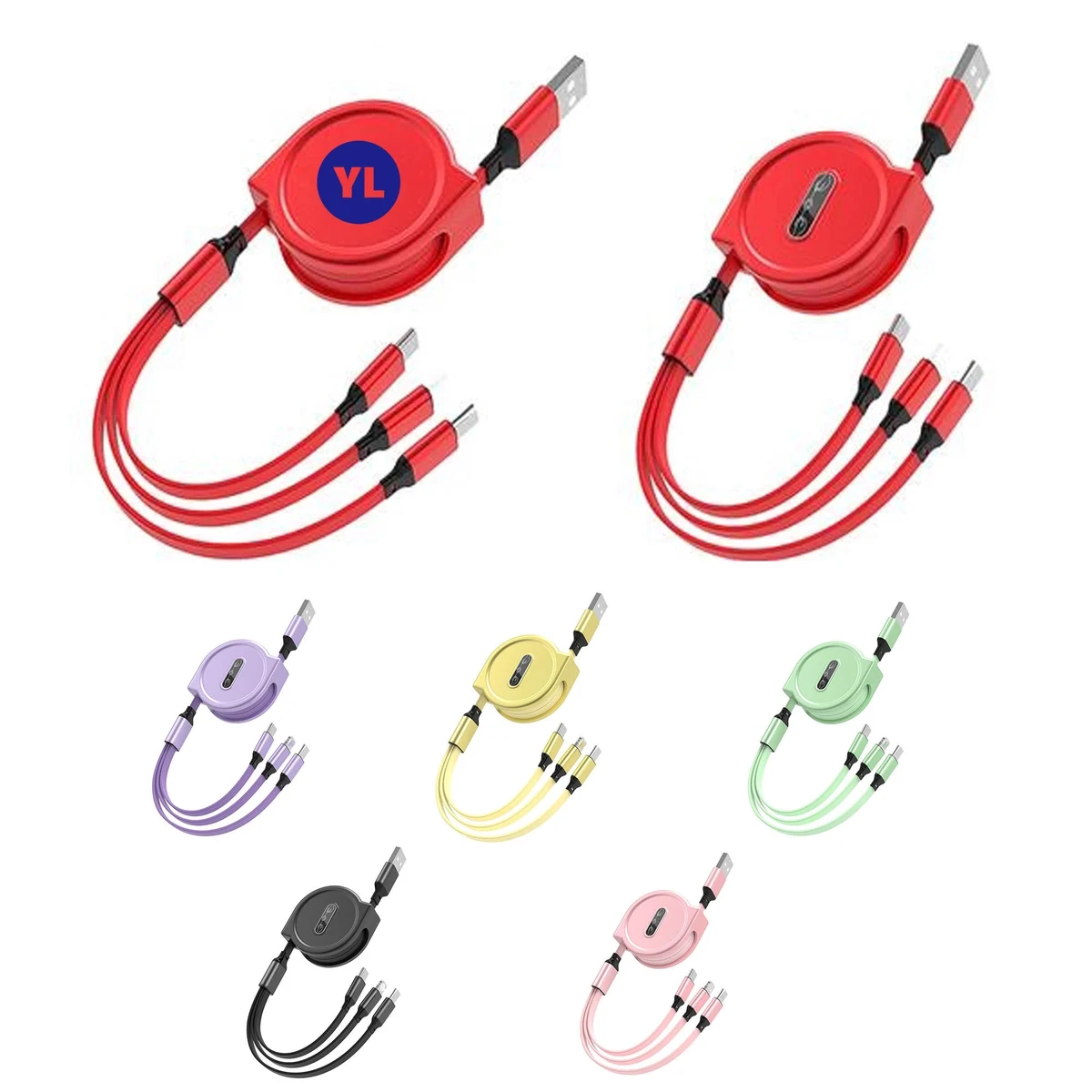 3 in 1 Retractable USB Charge Cable 1