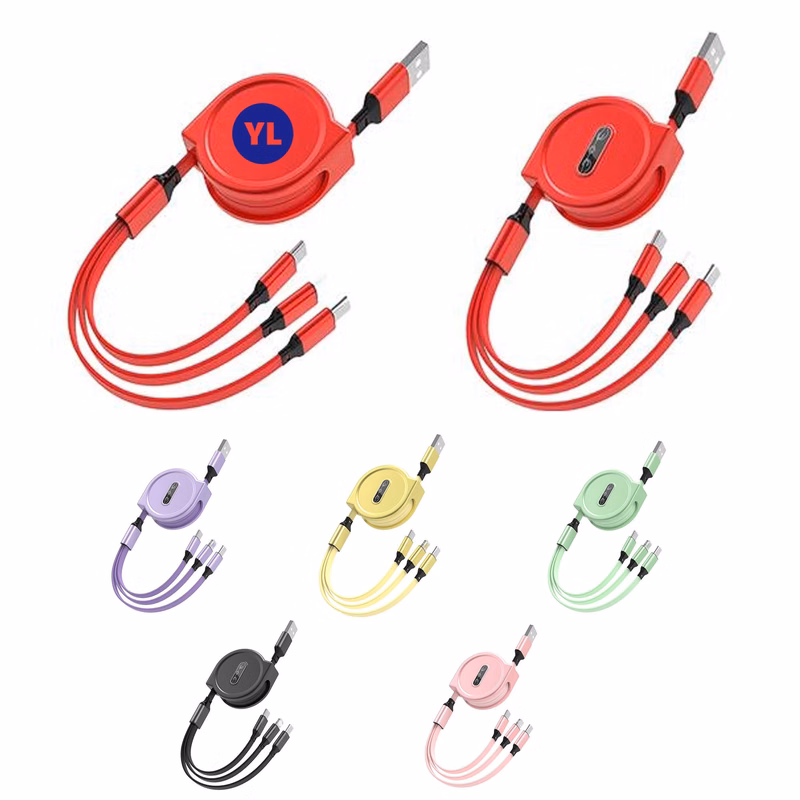 3 in 1 Retractable USB Charge Cable
