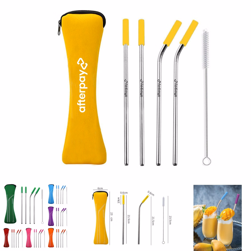 Verde Reusable Stainless Steel Straw Set