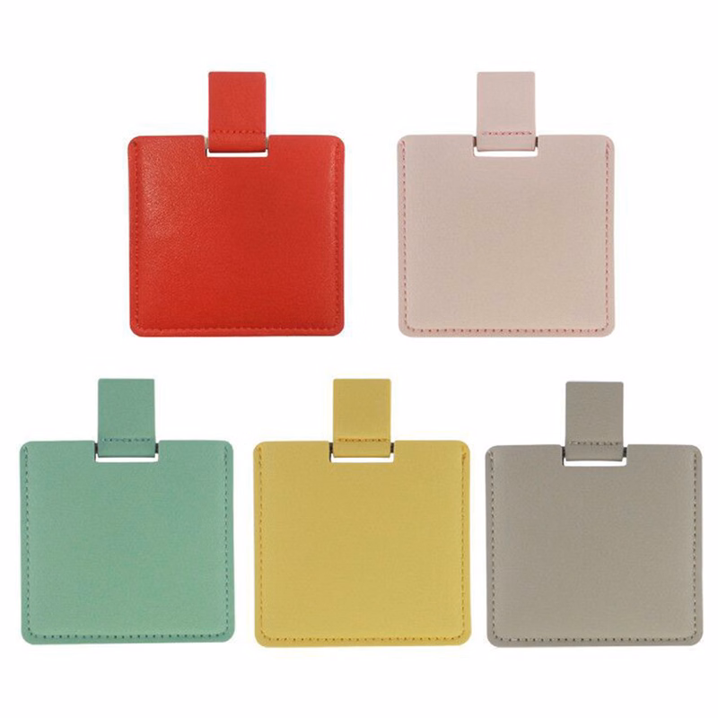 Portable stainless steel square makeup mirror