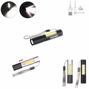 Adjustable Flashlight With COB Lamp And Zoom Function