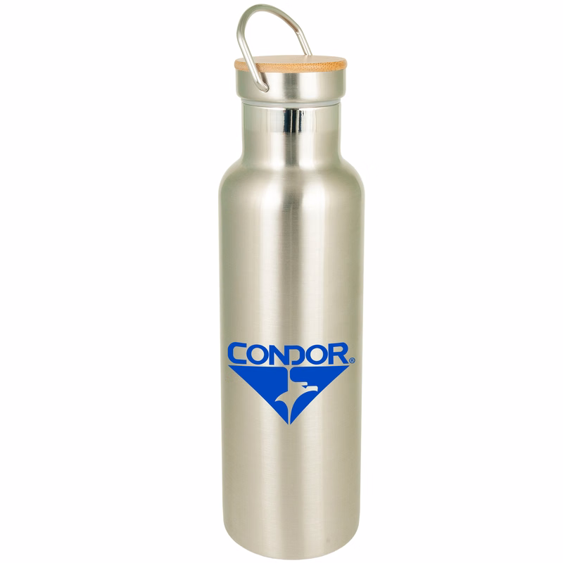20 Oz. Bedford Double Walled Stainless Water Bottle with Bamboo Lid