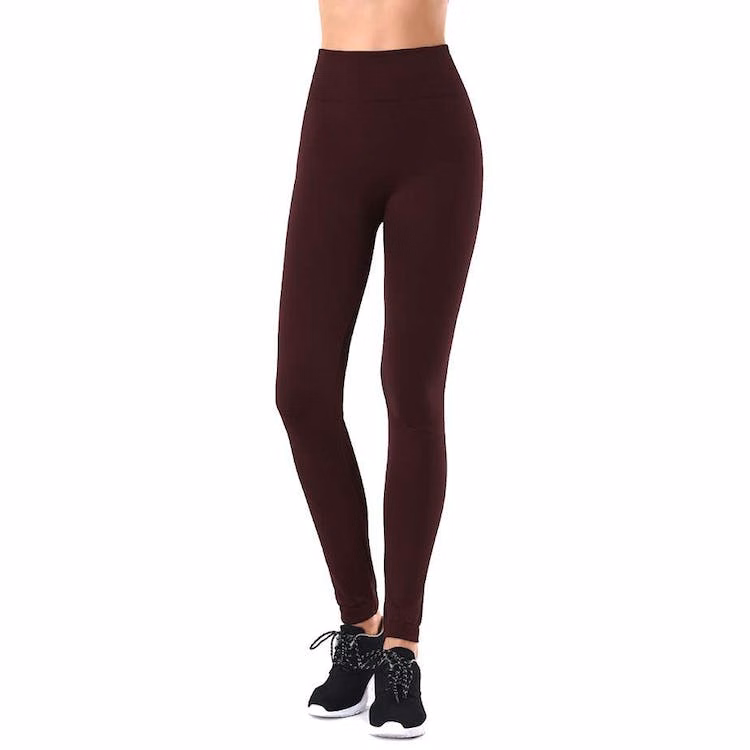 Women's Fleece Lined Leggings - Burgundy One Size Fits Most