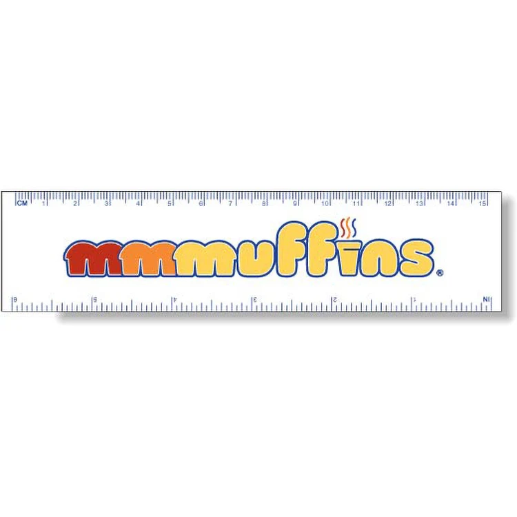 Stock Magnetic Ruler (1.5"x6.25"), Digital Full Colour, White Vinyl Topcoat 1
