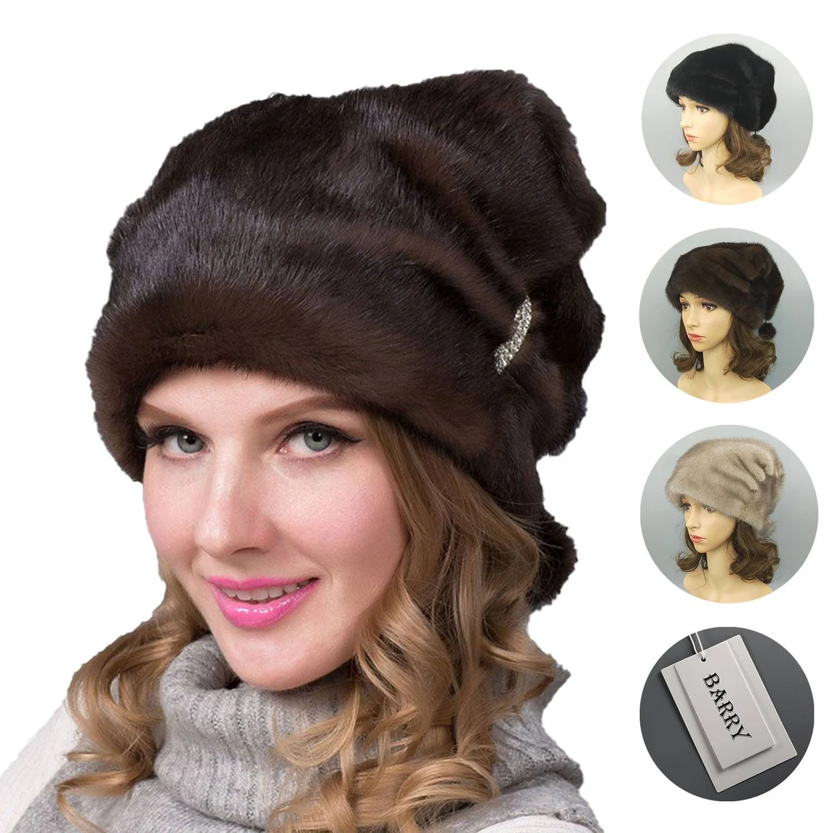 Fur Material Winter Warm Christmas Hat 1