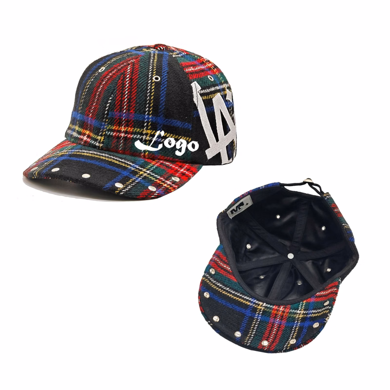 Colorful Plaid Wool Baseball Cap