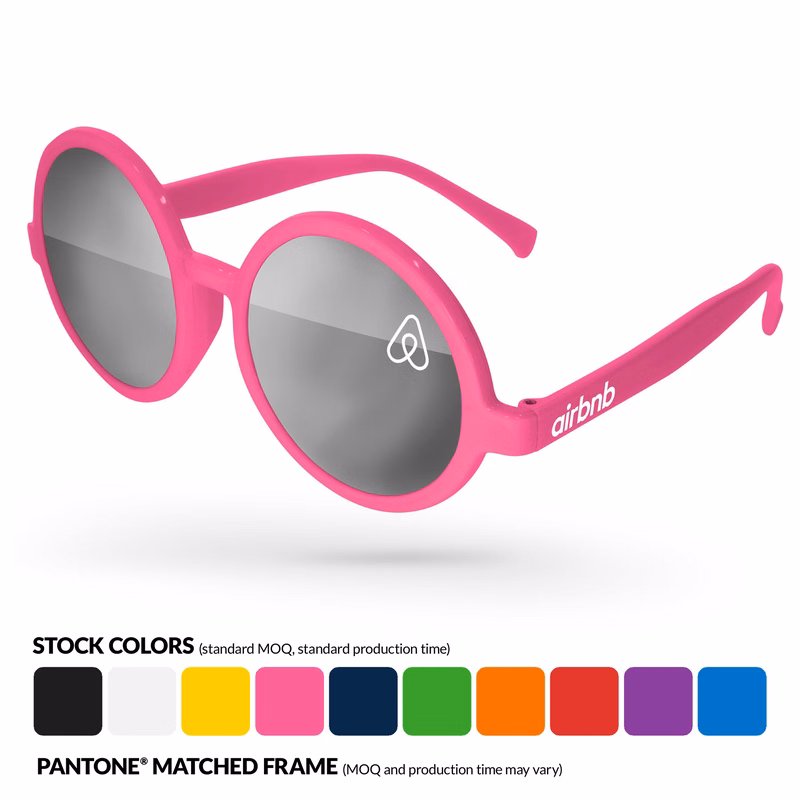 Iris Mirror Sunglasses w/ 1 Color Lens & Temple Imprint