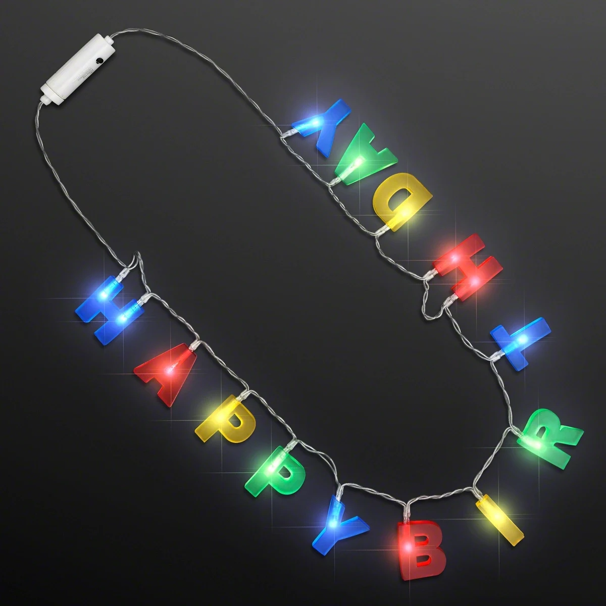 LED Happy Birthday Necklace, Light Words 1