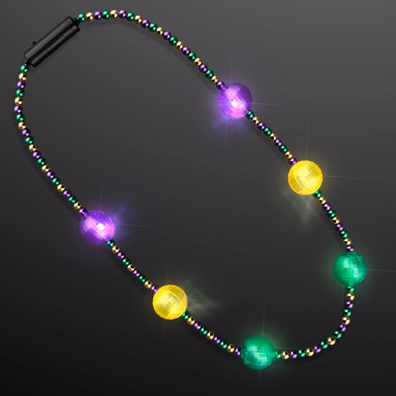 Mardi Gras Jewelry LED Beads Necklace