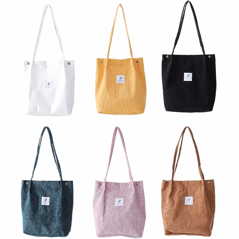 Women's Polyester Corduroy Tote Bag