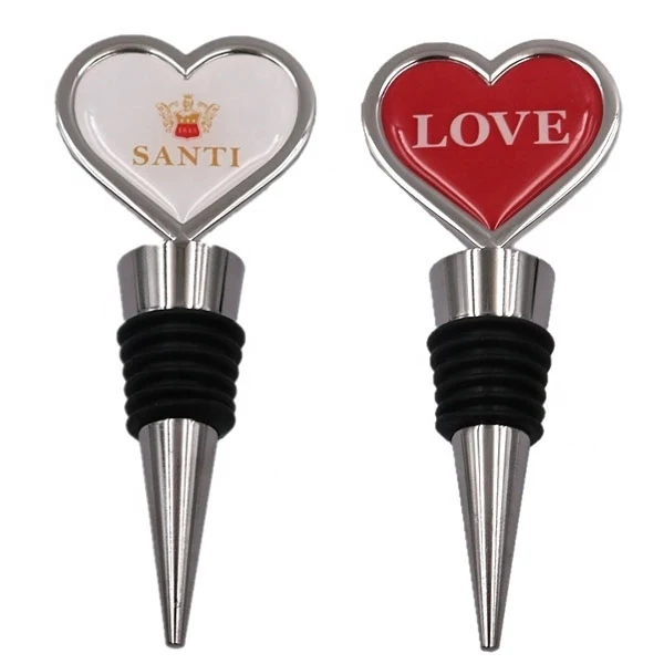 Metal Heart Shaped Wine Bottle Stopper 1