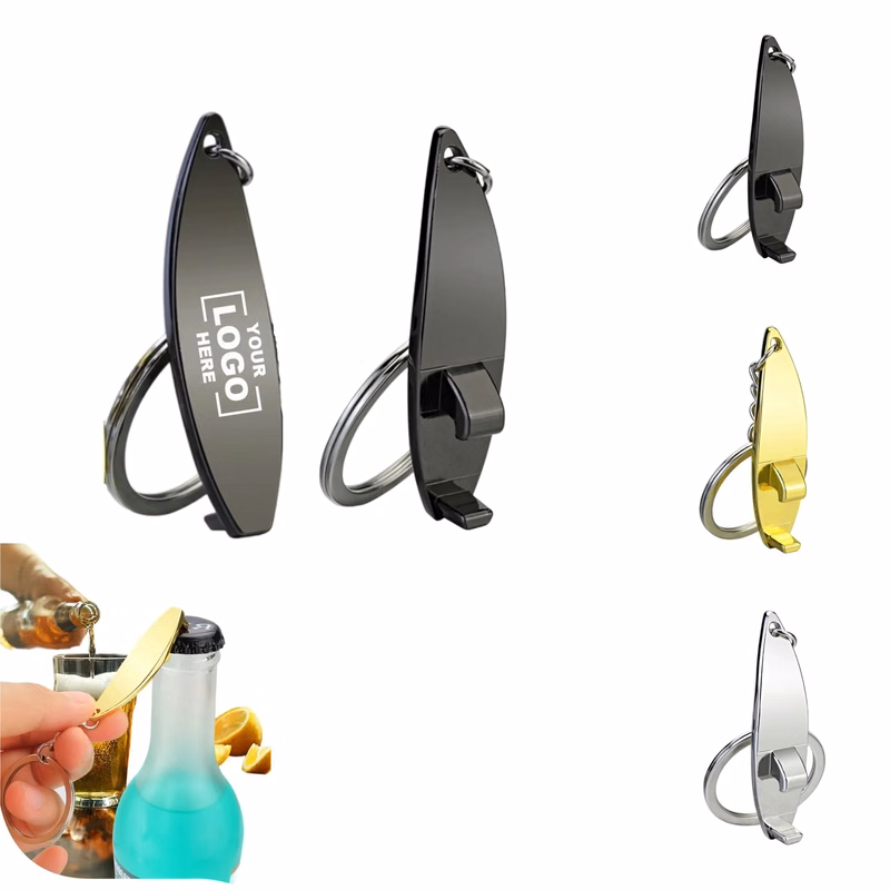 Surfboard Shaped Bottle Opener Keychain