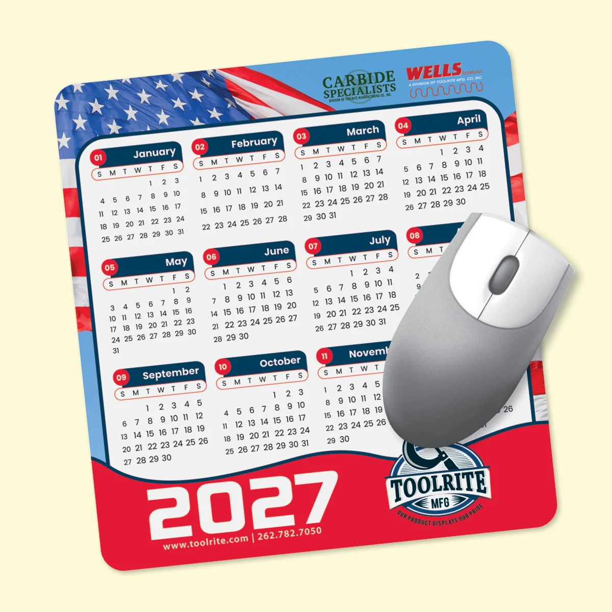 Vynex Heavy Duty 7.5"x8"x1/8" Calendar Mouse Pad 1