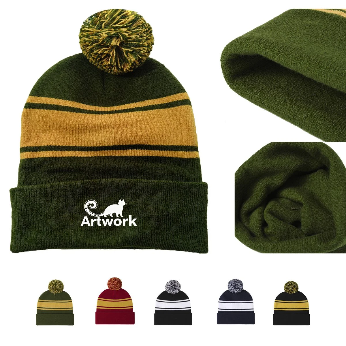 Striped Knitted Hat 1