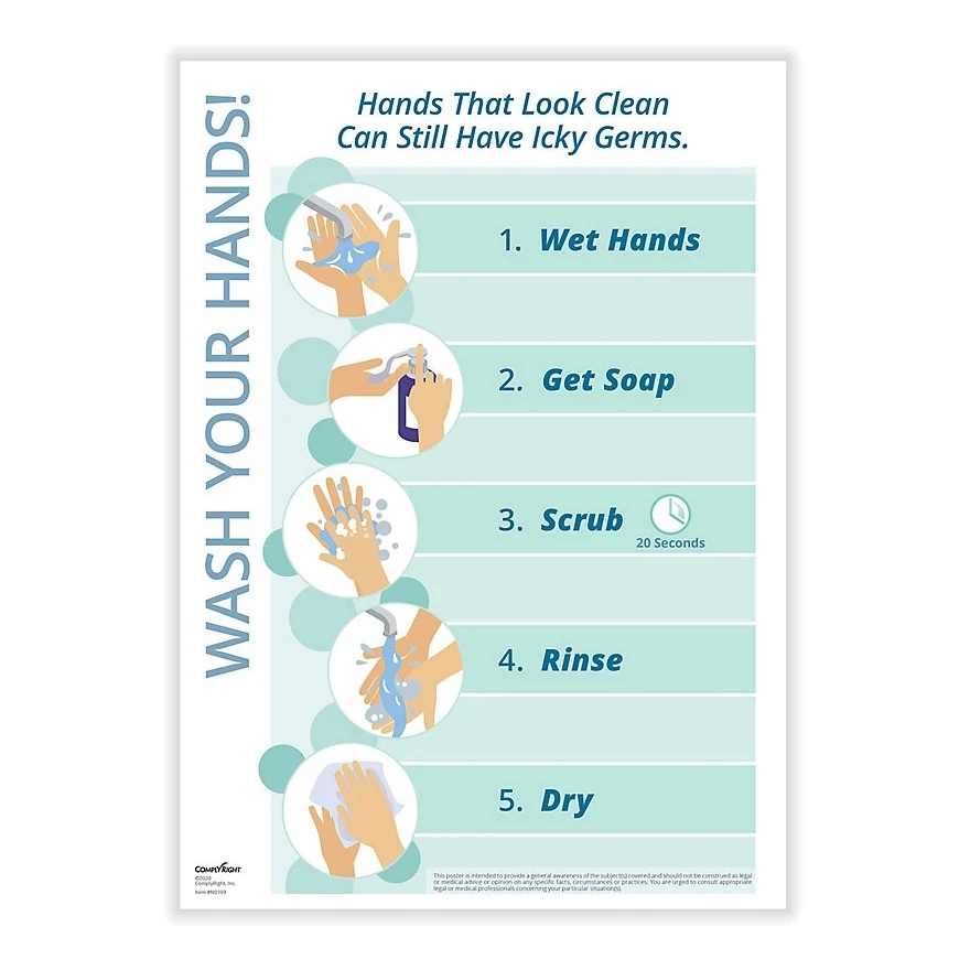 Wash Your Hands Guidelines Poster 1