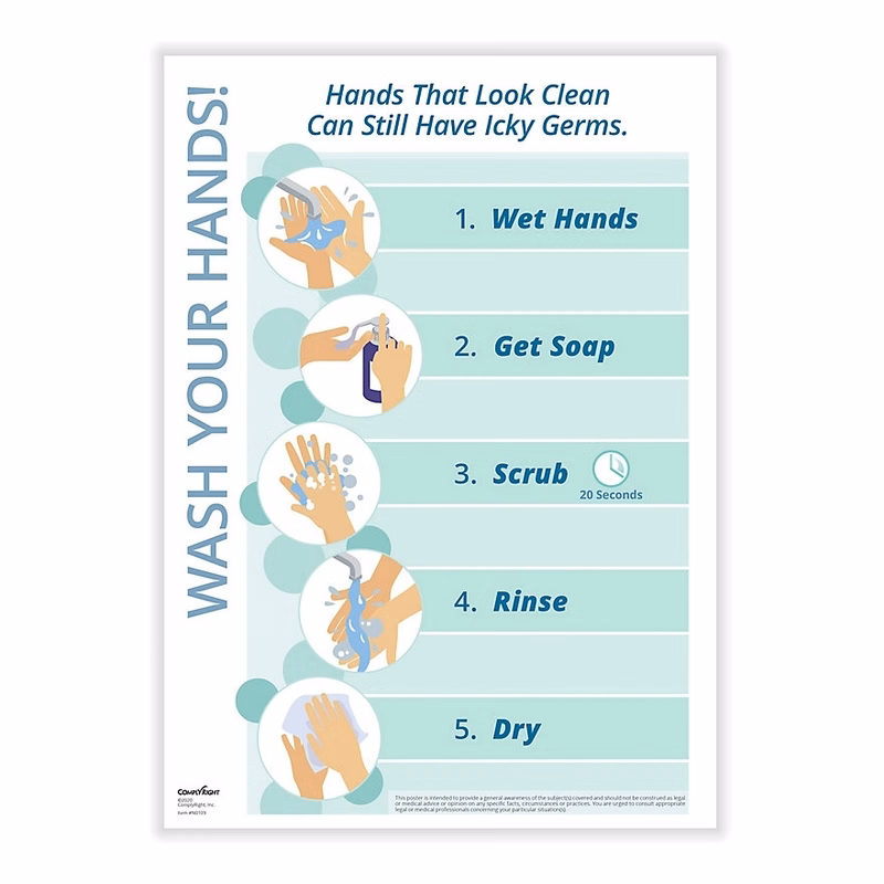 Wash Your Hands Guidelines Poster