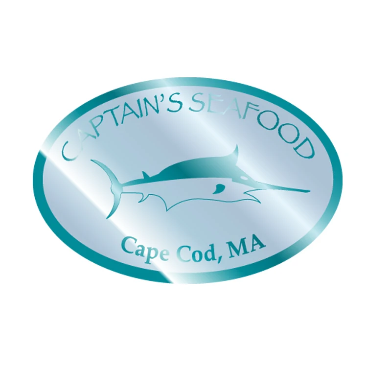Die Cut Foil Imprint Oval Label 1