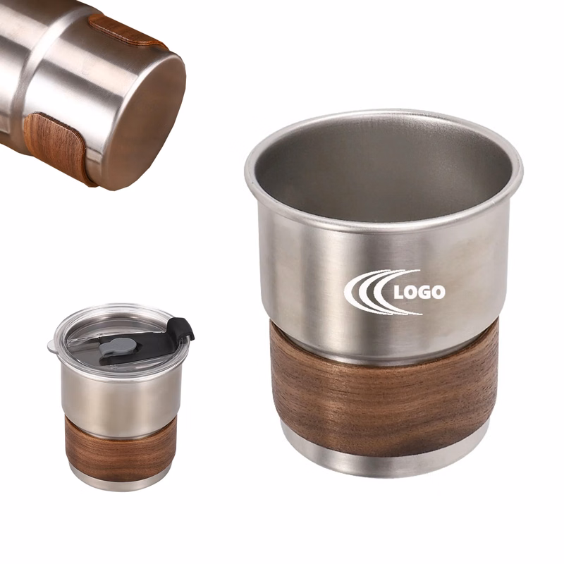 10Oz Stainless Steel Cup With Wooden Sleeve