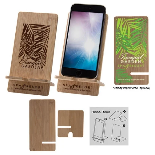 Bamboo Wood Cell Phone Stand 1