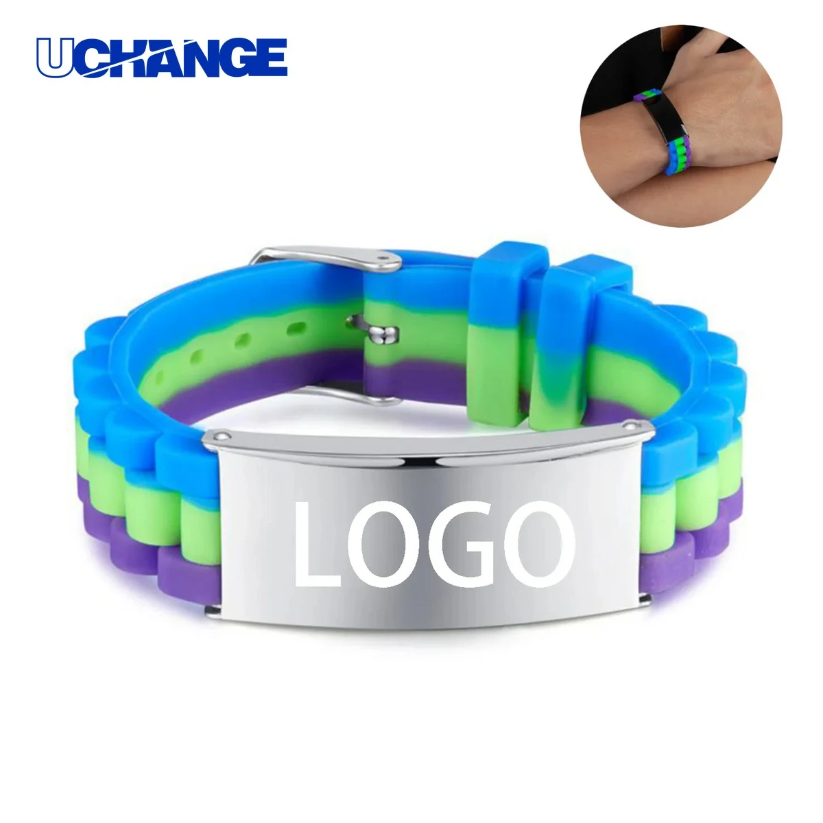 Stainless Steel Silicone Bracelet Hybrid Style for Daily Wear 1