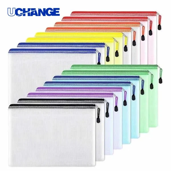 Plastic Zipper Pencil Pouch Transparent File Organizer 1