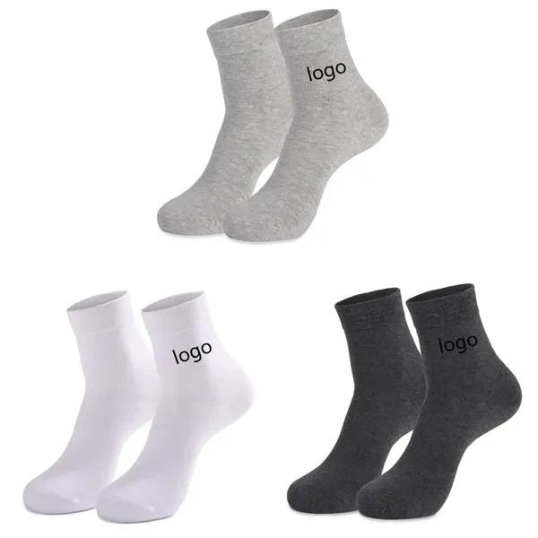 Custom Premium Combed Cotton Crew Socks — All-Season Employee Gift Item 1