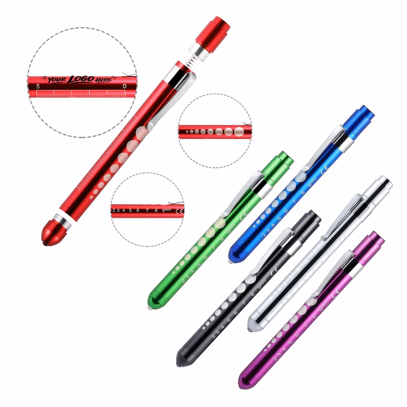 Aluminum Nurse Pen Light with LED and Pupil Gauge