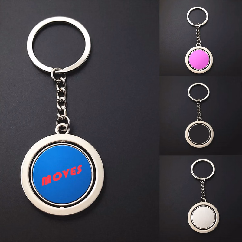 Zinc Alloy Circular Rotating Key Chain