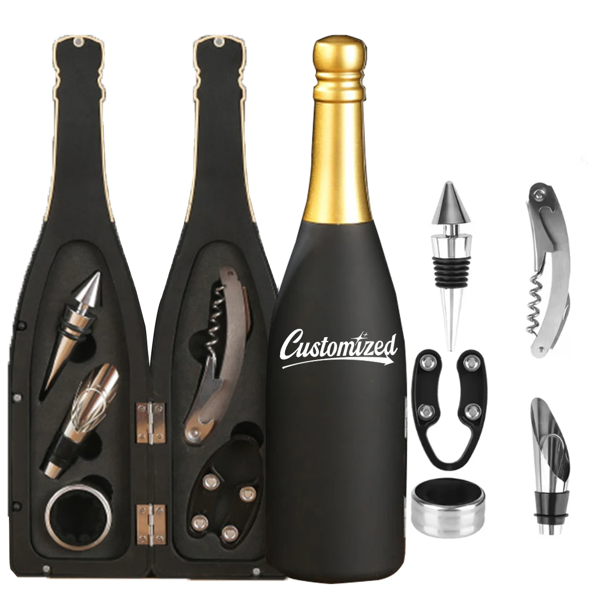 Champagne Bottle 5-Piece Wine Tool Set with Gift Case 1