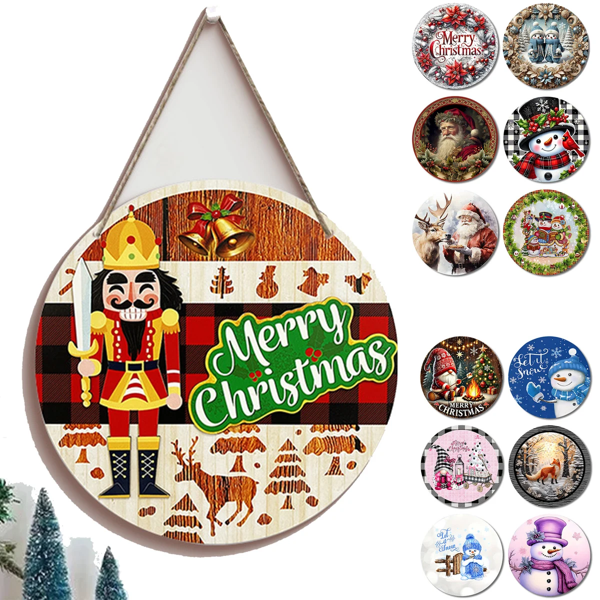 11.8in Round Custom Holiday Ambiance Door Sign For Festive Home And Commercial Decoration 1