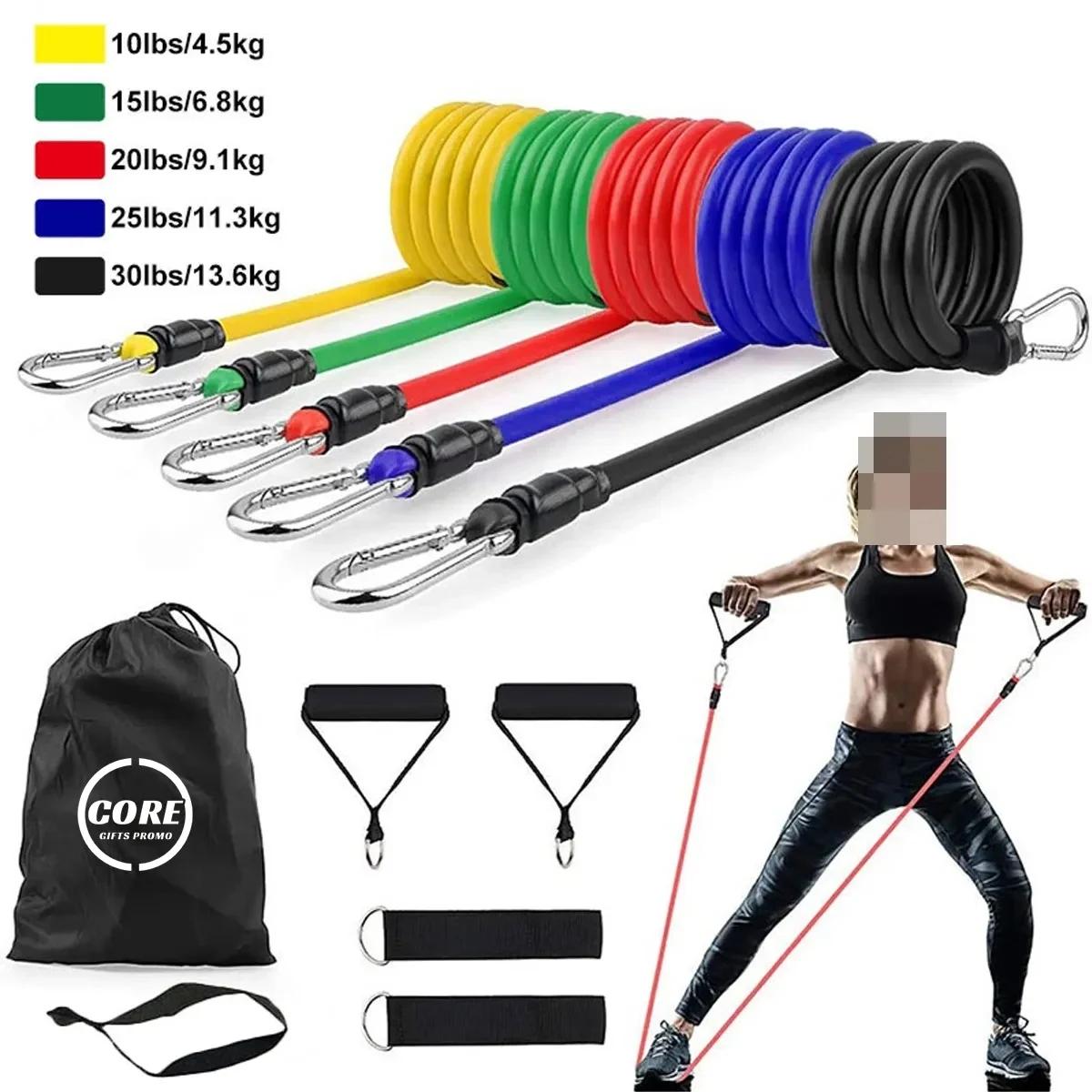 11Pcs/Set Latex Pull Rope Resistance Bands 1