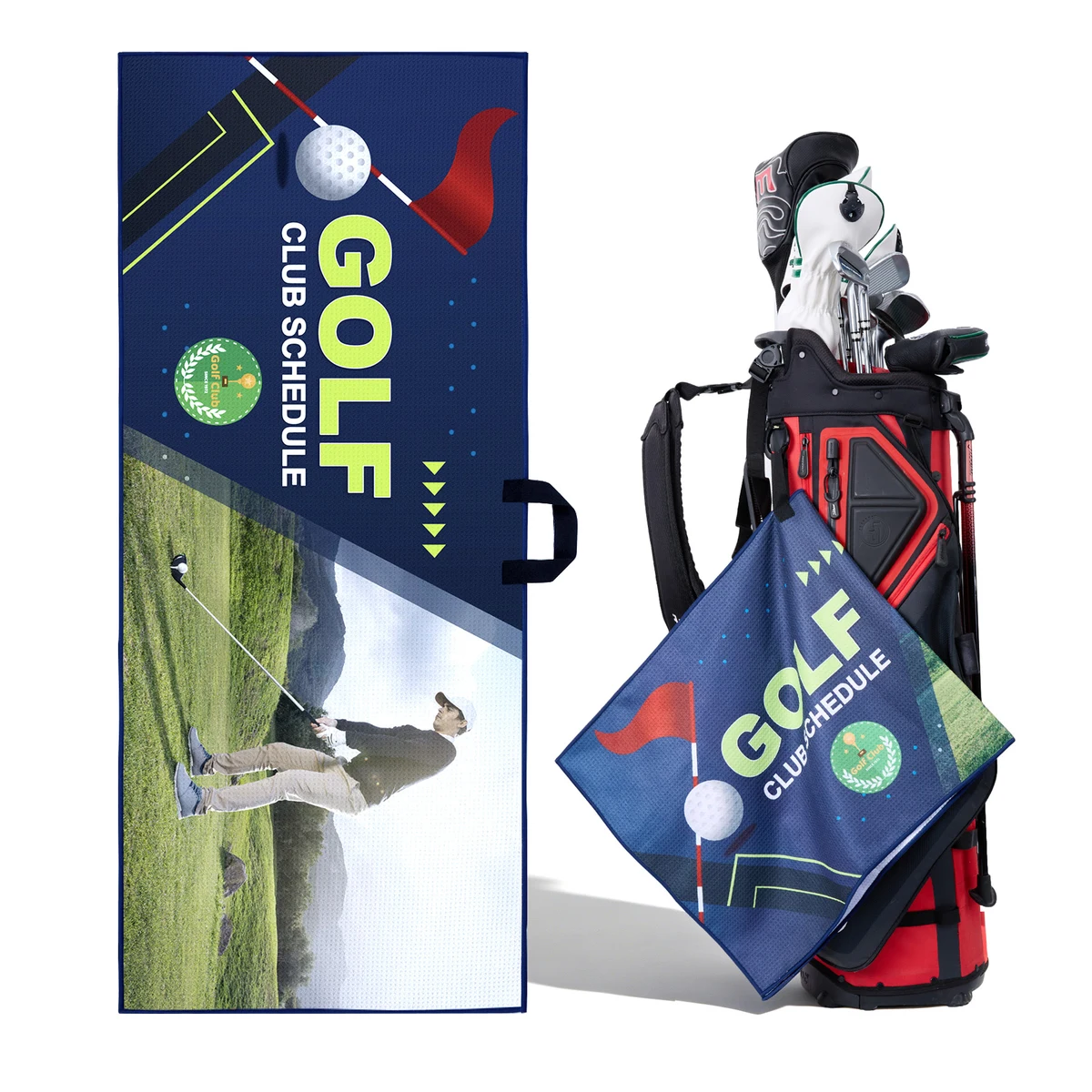 17" X 40" Full Color Waffle Golf Towel 1